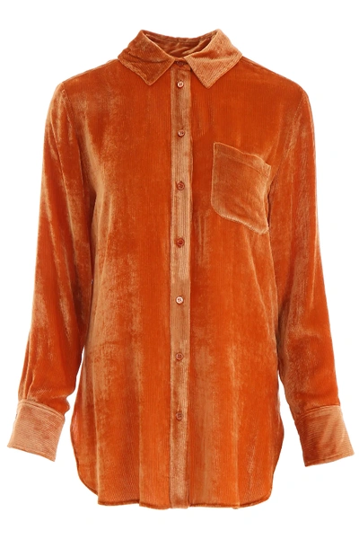Shop Sies Marjan Sander Velvet Shirt In Orange