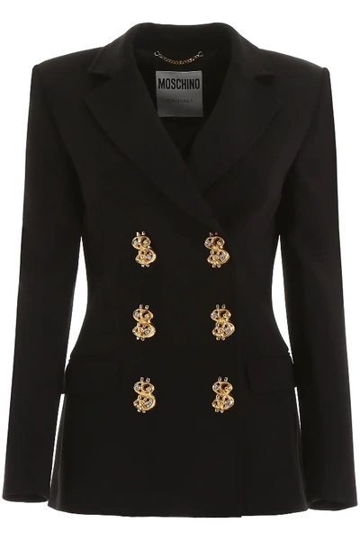 Shop Moschino Dollar Blazer In Black