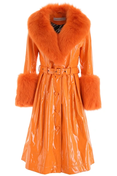 Shop Saks Potts Foxy Gloss Coat In Orange