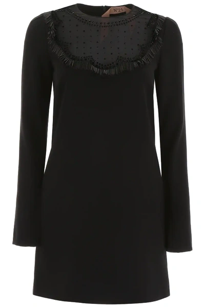 Shop N°21 Crepe Mini Dress In Black