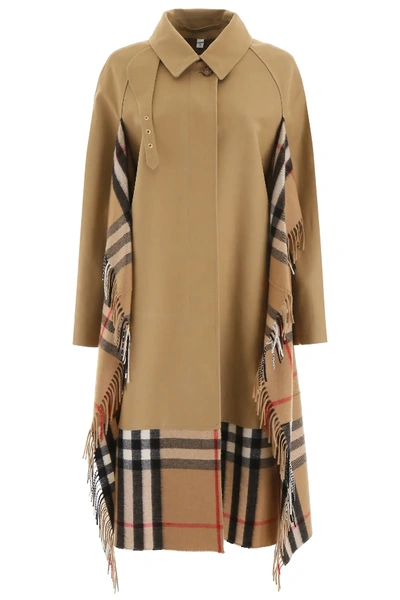 Shop Burberry Trench Coat With Scarf Inserts In Beige