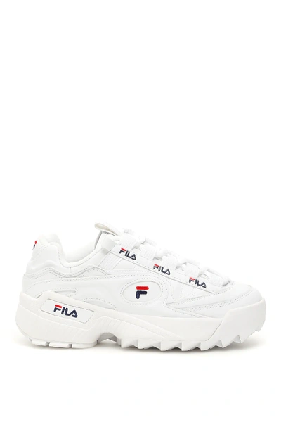 Shop Fila Ray Low Sneakers In White,pink
