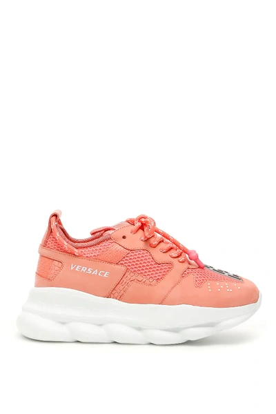 Shop Versace Chain Reaction Sneakers In Pink