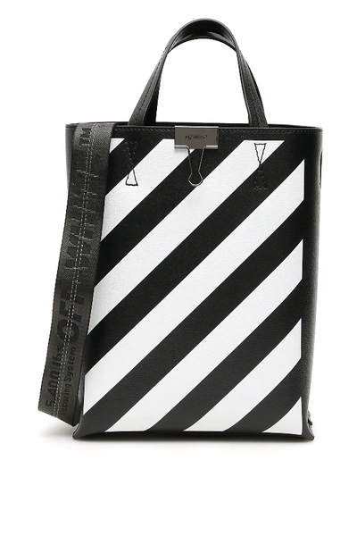 Shop Off-white Diag Tote In Black,white