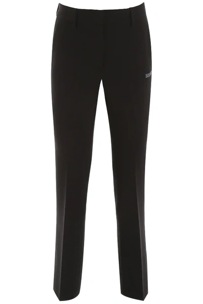 Off-white Cigarette-style Slim-leg Trousers In Black