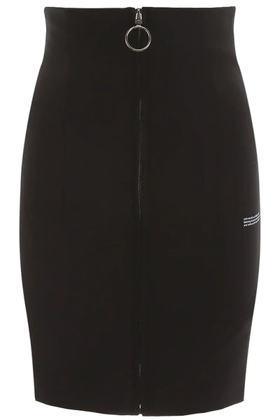 Shop Off-white Logo Print Mini Skirt In Black