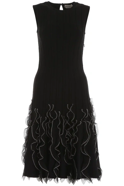 Shop Alexander Mcqueen Ruffled Dress In Black