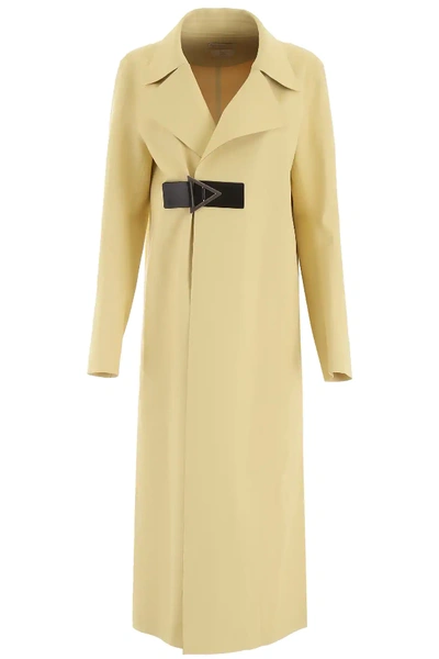 Shop Bottega Veneta Satin Rubber Trench Coat In Yellow