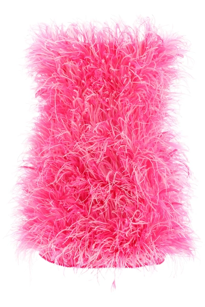 Shop Attico Feather Mini Dress In Fuchsia