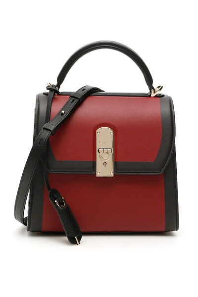 Shop Ferragamo Boxy Bag In Red,black