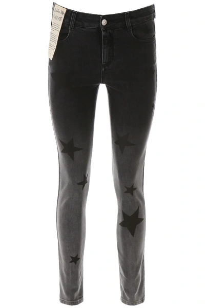 Shop Stella Mccartney Skinny Jeans With Star Print In Black