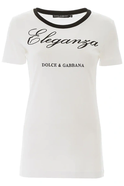 Shop Dolce & Gabbana Eleganza T-shirt In White,black
