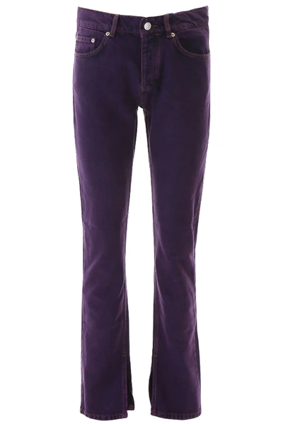 Shop Ganni Washed Jeans In Purple