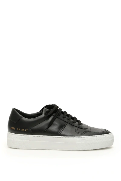 Shop Common Projects Bball Low Super Sole Sneakers In White,black