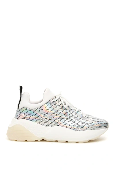 Shop Stella Mccartney Logo Eclypse Sneakers In Silver,black,white