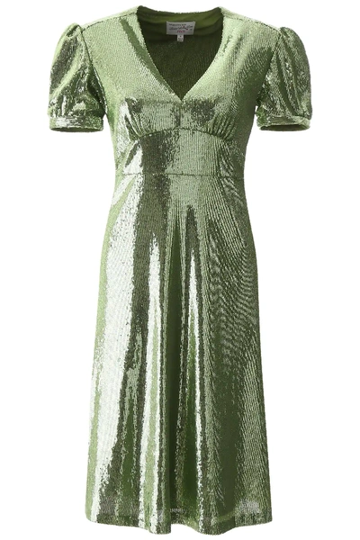 Shop Hvn Sequins Paula Dress In Green