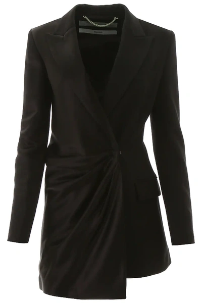 Shop Off-white Draped Blazer In Black