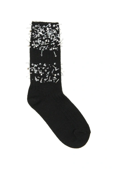 Shop Alanui Hoarfrost Socks In Black