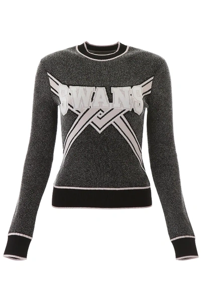 Off-white Textured Knit Cropped Sweater In Grey,white