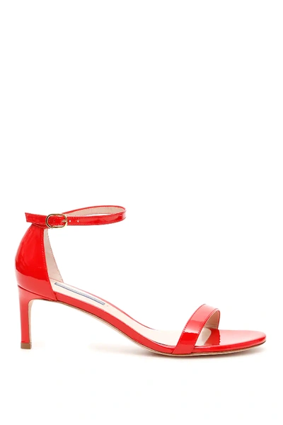 Shop Stuart Weitzman Nunakedstraight Sandals In Red