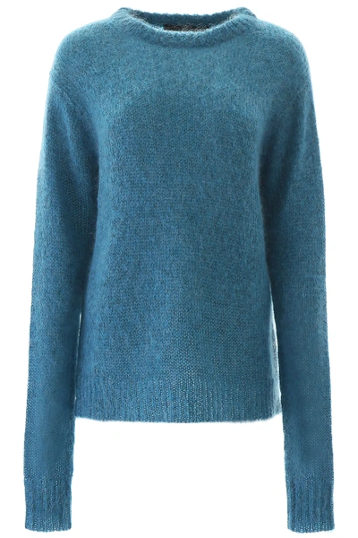 Shop Rokh Mohair Pull In Blue