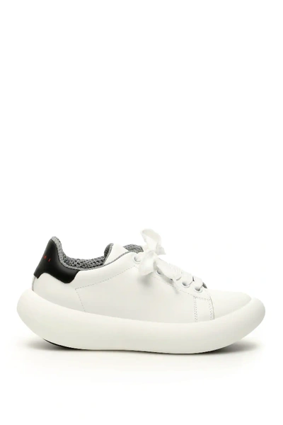 Shop Marni Banana Sneakers In White,black