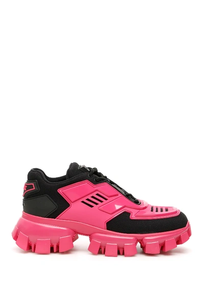 Shop Prada Cloudbust Thunder Sneakers In Black,fuchsia,pink