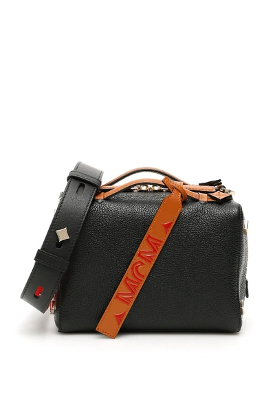 Shop Mcm Milano Boston Bag In Black,brown,red