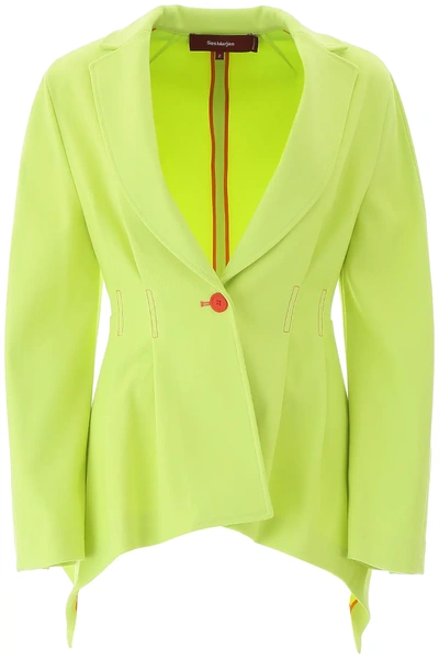Sies Marjan Haru Single-breasted Twill Jacket In Yellow