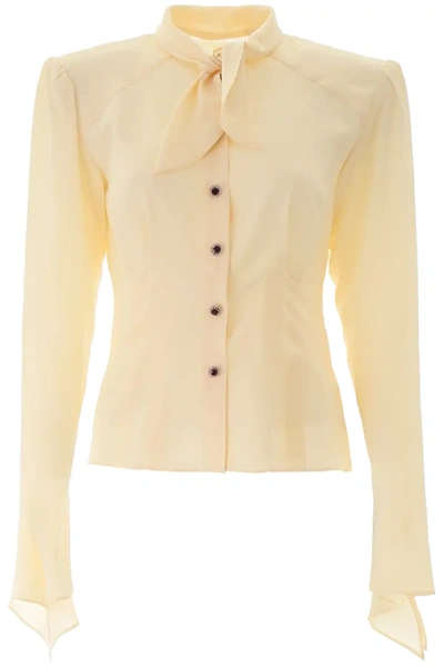 Shop Dolce & Gabbana Shirt With Padded Shoulders In Beige