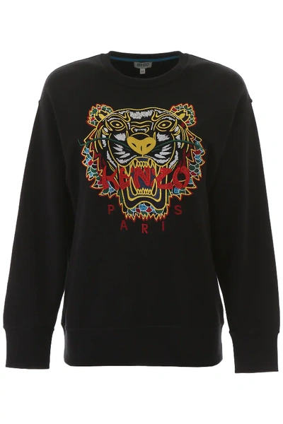 Shop Kenzo Lurex Tiger Sweatshirt In Black