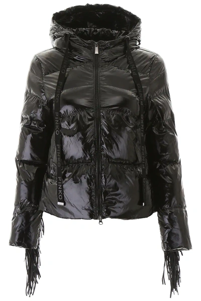 Shop Pinko Campari Puffer Jacket In Black