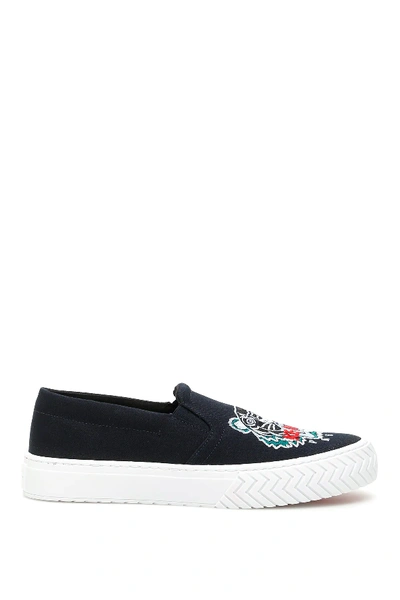 Shop Kenzo K-skate Slip-on Sneakers In Blue