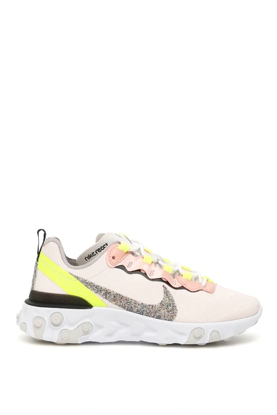 Shop Nike React Element 55 Sneakers In Pink,yellow,grey