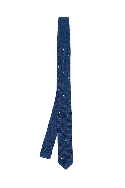 Shop Thomas Mason Paul Tie With Polka Dots In Blue