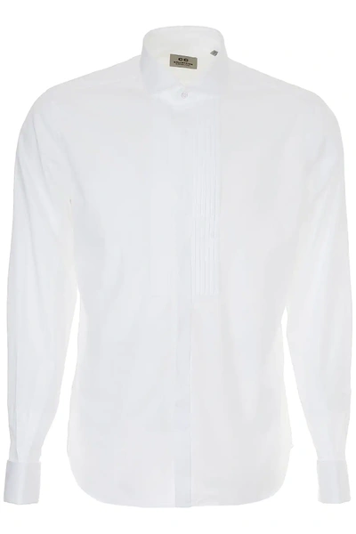 Shop Cc Collection Corneliani Shirt With Plastron In White