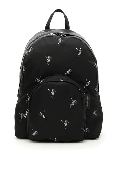 Shop Alexander Mcqueen Skull Nylon Backpack In Black,white