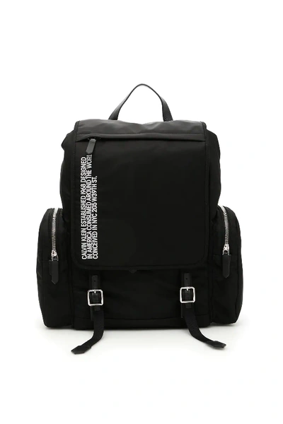Shop Calvin Klein 205w39nyc Flap Backpack In Black