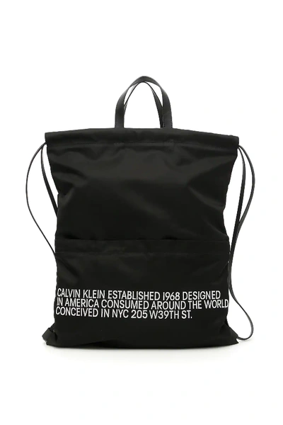 Shop Calvin Klein 205w39nyc Drawstring Backpack In Black