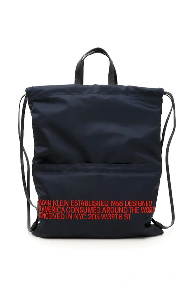 Shop Calvin Klein 205w39nyc Drawstring Backpack In Blue,orange