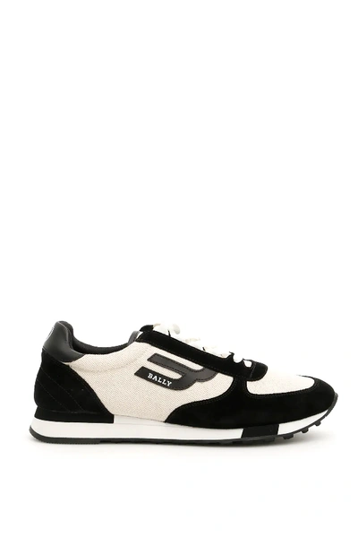 Shop Bally Cotton And Suede Gavino Sneakers In Beige,black