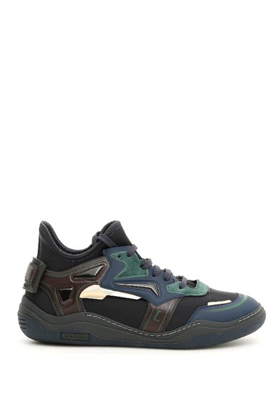 Shop Lanvin Mid Sneakers In Black,blue,green