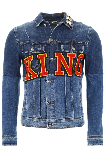 Shop Dolce & Gabbana King Denim Jacket In Blue