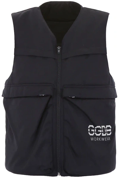 Shop Golden Goose Vest With Ggdb Print In Blue