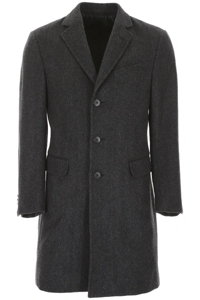 Shop Z Zegna Herringbone Coat In Grey