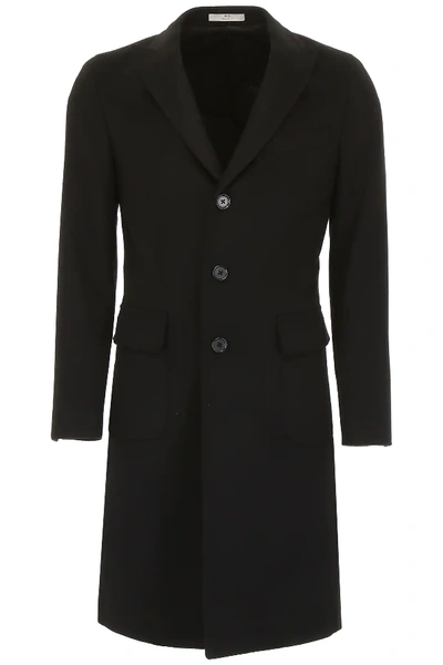 Shop Cc Collection Corneliani Wool Coat In Black