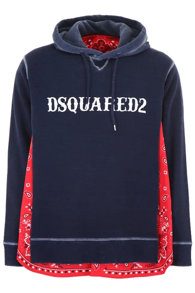 Shop Dsquared2 Bandana Hoodie In Blue,red,white