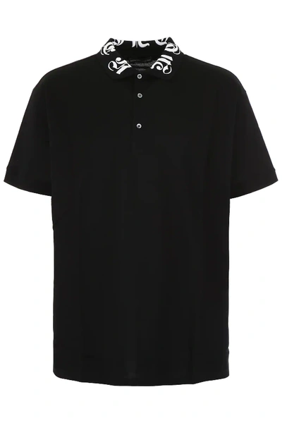 Shop Alexander Mcqueen Polo With Embroidered Logo In Black