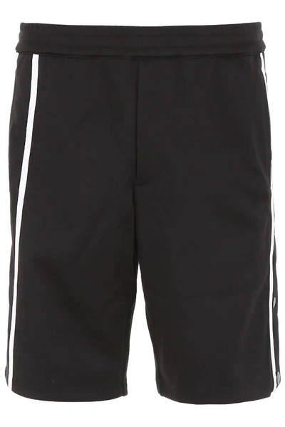 Shop Helmut Lang Bermuda Shorts With Bands In Black,white