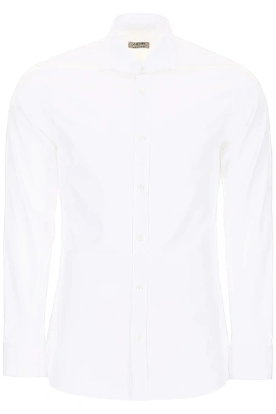Shop Z Zegna Cotton Shirt In White